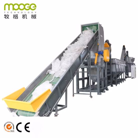 Nouveau design PEHD LDPE LLDPE BOPP PP PE Film Sac tissé Sac Jumbo Flocons de plastique Recyclage des déchets Ligne de lavage de concassage Usine de recyle Concasseur Machine